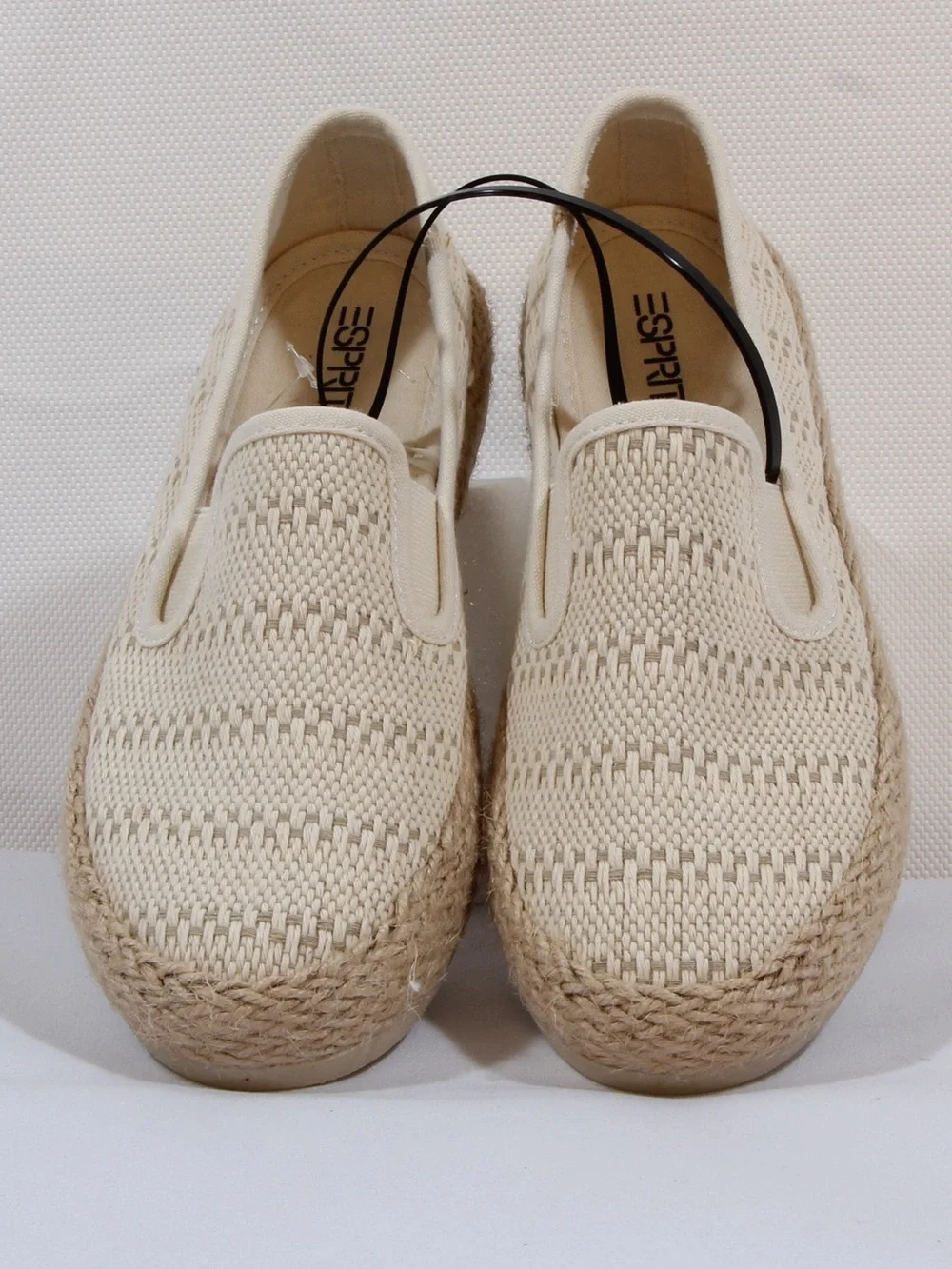Esprit Nadine Cream Crochet Woven Slip-On Espadrille Sneakers NIB NWT